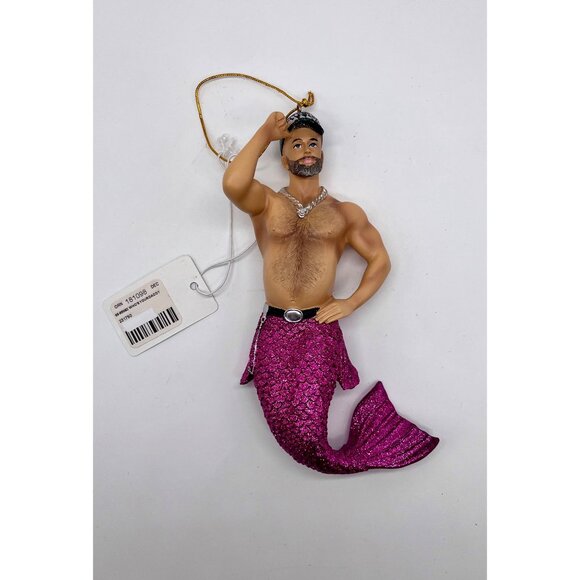 December Diamonds MERMAN Mermaid Man Gay Who's Your Daddy Bear ornament NWT - Picture 4 of 6